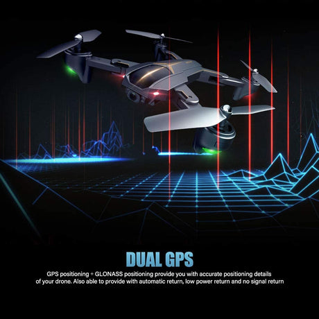 VISUO XS812 Drone 2.4G GPS 5G WiFi 1080P Wide Angle Camera - Black