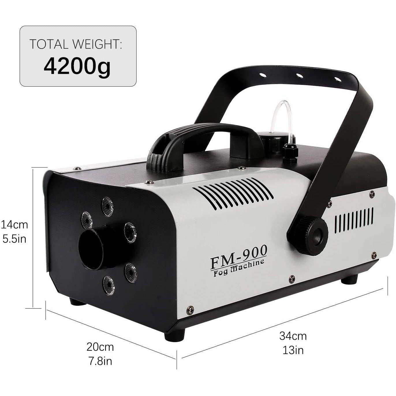 Fog Machine 900W 6 LED Stage Smoke Machine Fogger Wireless Remote Controller Party Stage Light Effect (900W)