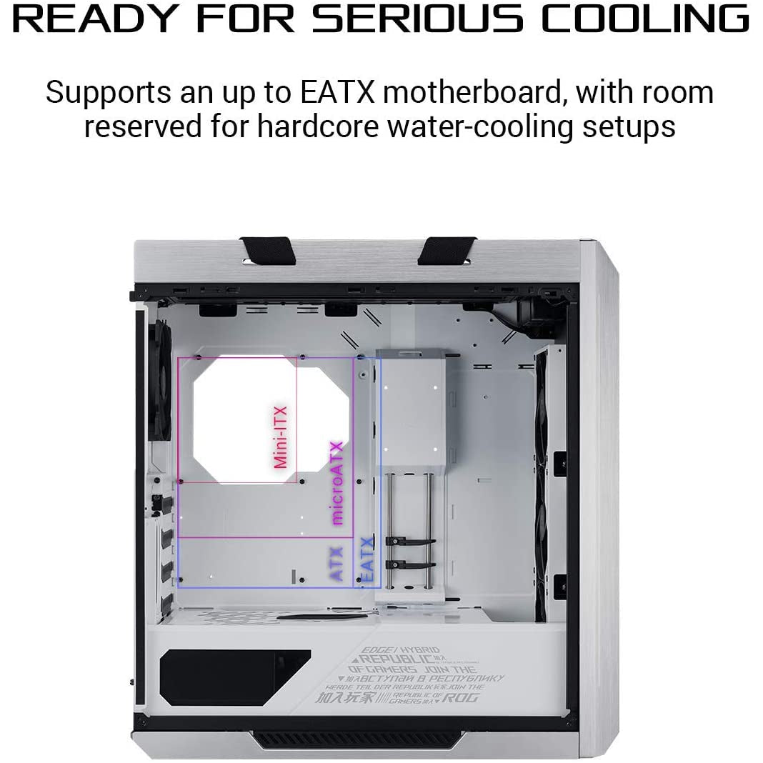 Asus Rog Strix Helios GX601 White Edition RGB Mid-Tower Computer Case for ATX/EATX Motherboards with tempered glass