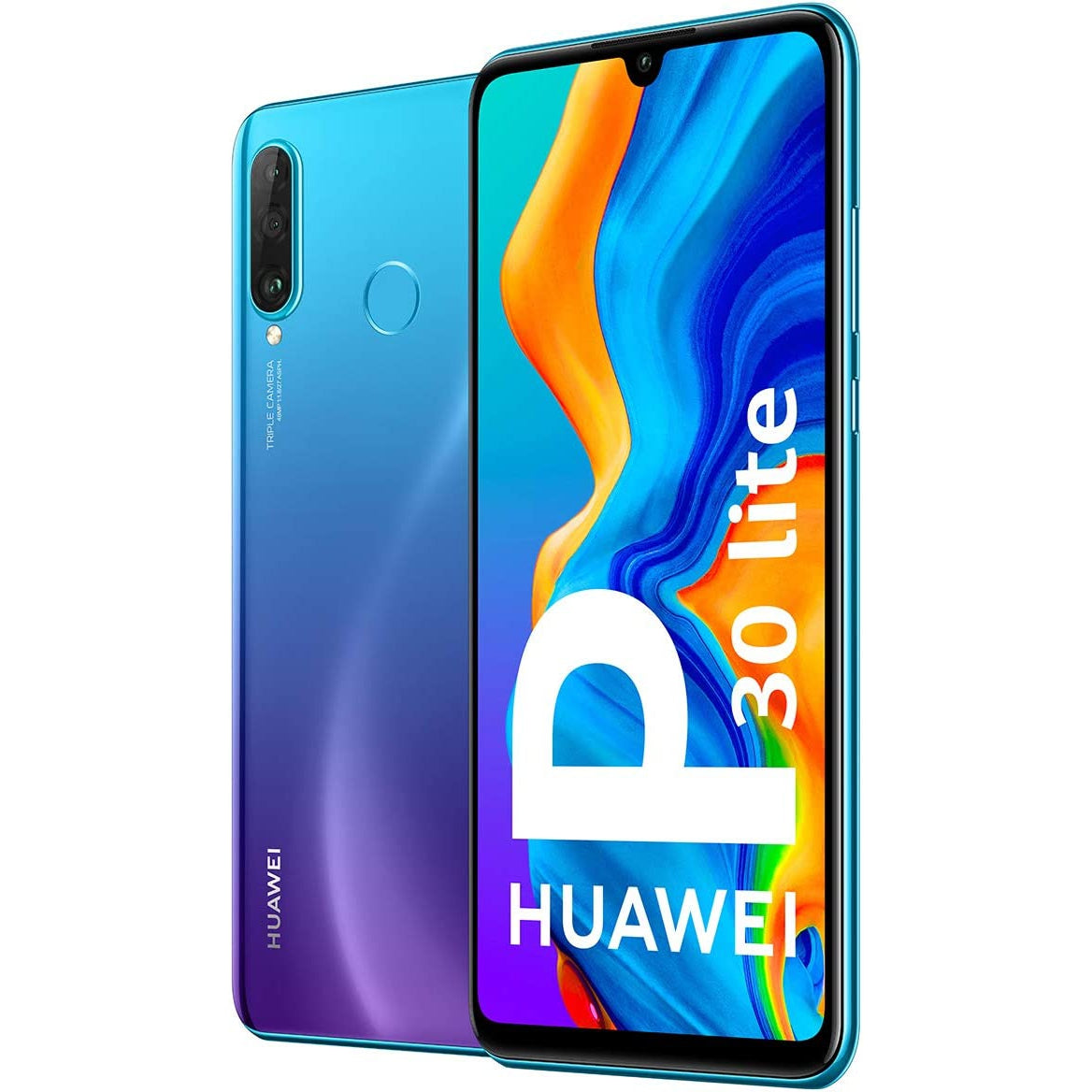 Huawei P30 Lite 6.15" Unlocked Smartphone 4GB RAM, 128GB, Peacock Blue - New