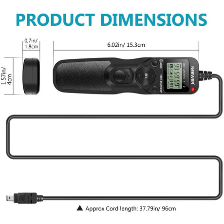 Neewer Digital Timer Remote Shutter Release Trigger (Replacement for MC-DC2)