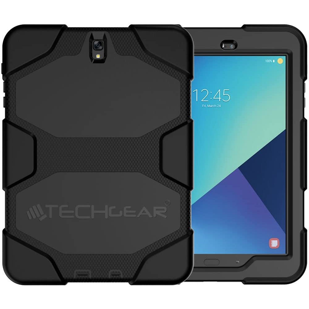 Techgear G-Shock Case fits Samsung Galaxy Tab S3 9.7", Tough Rugged Heavy Duty Armour Shock Proof Survival Protective Case with Detachable Stand