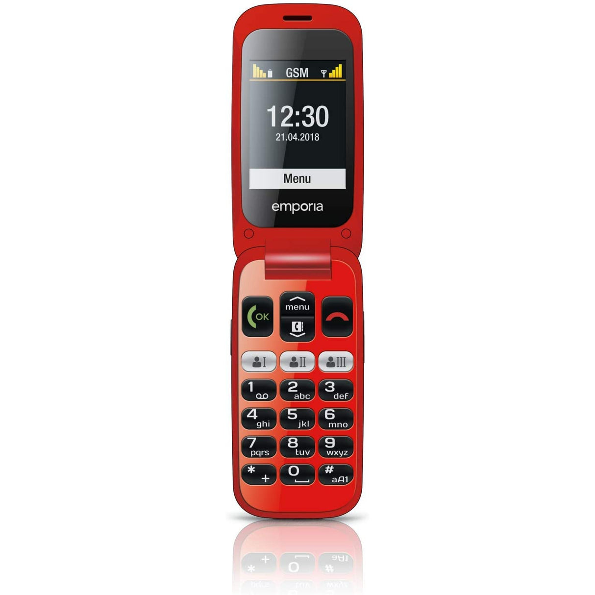 Emporia One Flip Phone 2G 2.4" - Black/Red - Refurbished Excellent