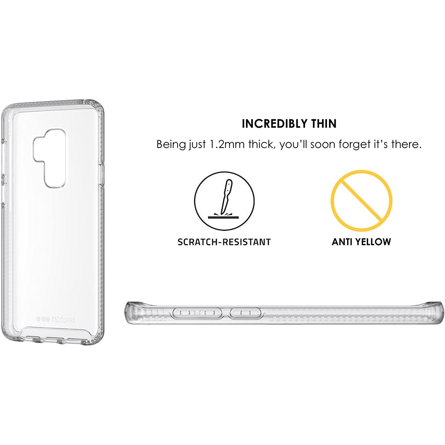 Tech21 Pure Clear Case for Samsung Galaxy S9 Plus - Clear