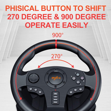PXN V900 PC Gaming Racing Steering Wheel Universal USB Car Sim 270 / 900 degree Race Steering Wheel with Pedals