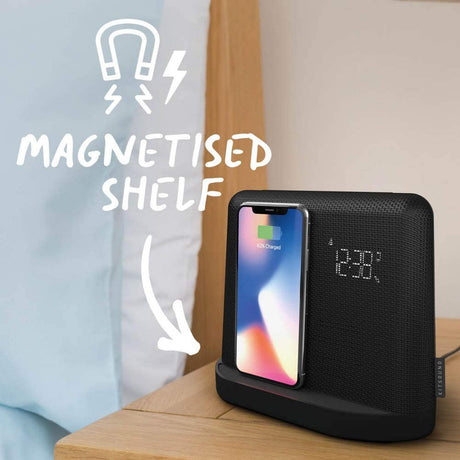 KitSound X Dock 4 Dual Alarm Clock FM Radio Speaker Dock - Black
