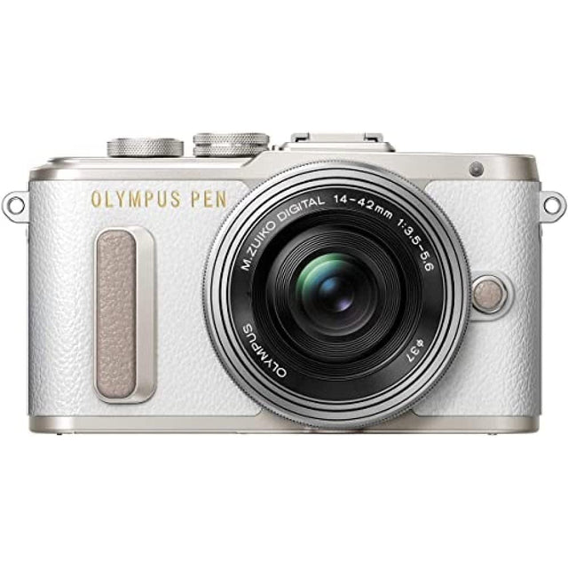 Olympus PEN E-PL8 Kit, 16.4 Megapixel, Image Stabilisation, Electronic Viewfinder, FHD Video, Wi-Fi + M.Zuiko 14-42 mm EZ Zoom Lens, White/Black