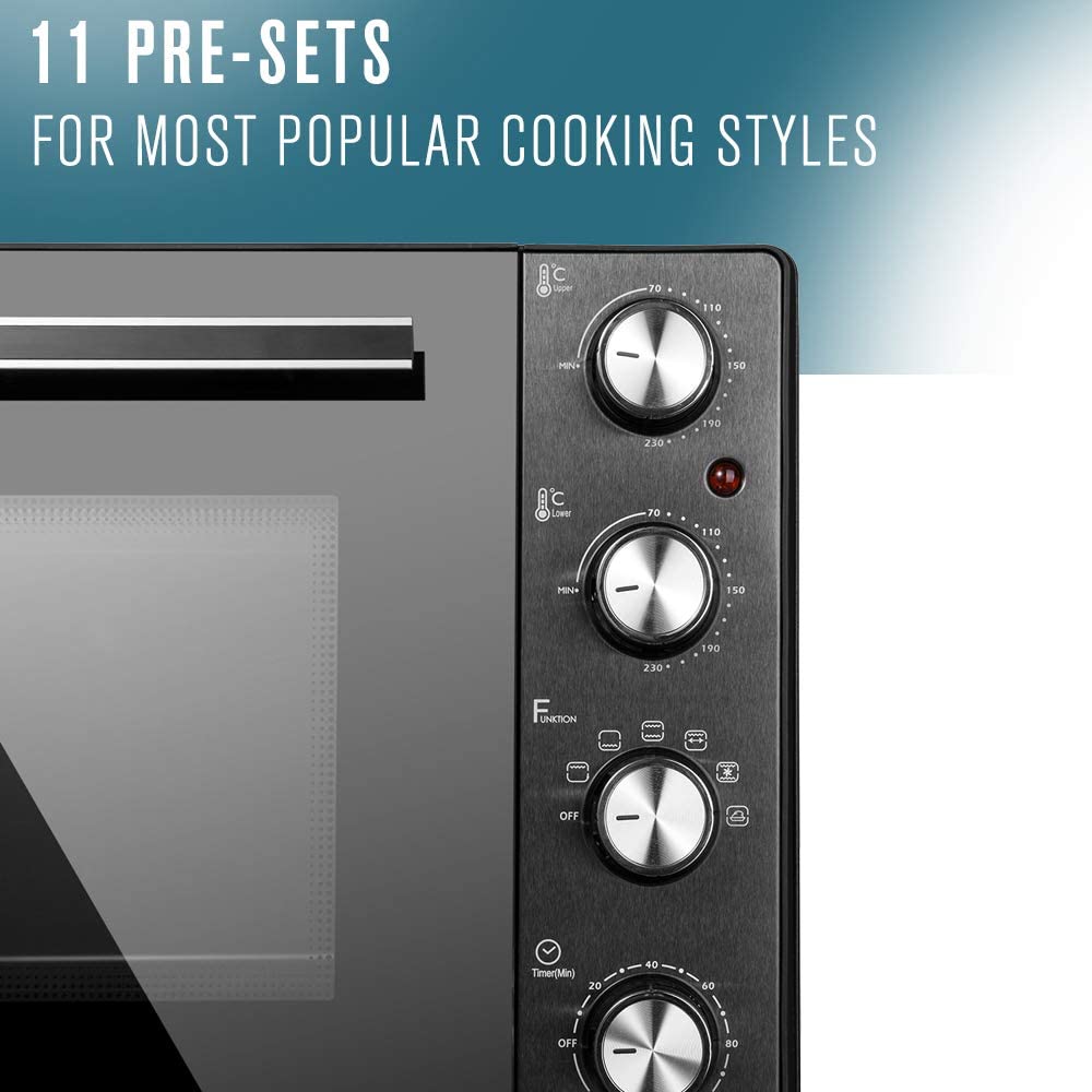 Koolla Mini Oven 35 Litres Electric Oven 3D Recirculation 1700 Watts, Black