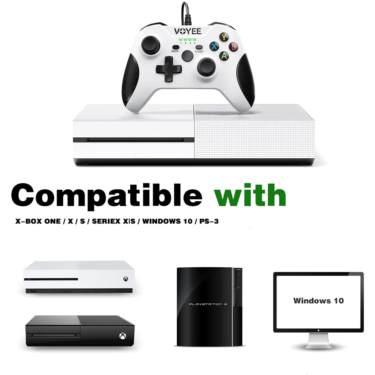 Voyee Wired Controller Compatible with Xbox One/X/S/PC Windows 10/8/7
