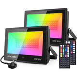Novostella 20 Colours 6 Modes Colour Changing Indoor Flood Light Dimmable with 44 Key Remote Control, Pack of 2