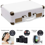 Musitrend Record Player Turntable Bluetooth Vinyl Player - White