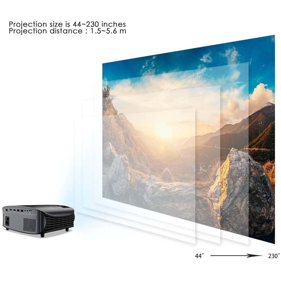 GooDee 6800L HD Video Projector, Black