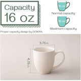Dowan Coffee Mug Set, 16 OZ Coffee Mug Set of 6, Ceramic Mugs for Coffee, Tea, Cocoa, Matte Ivory