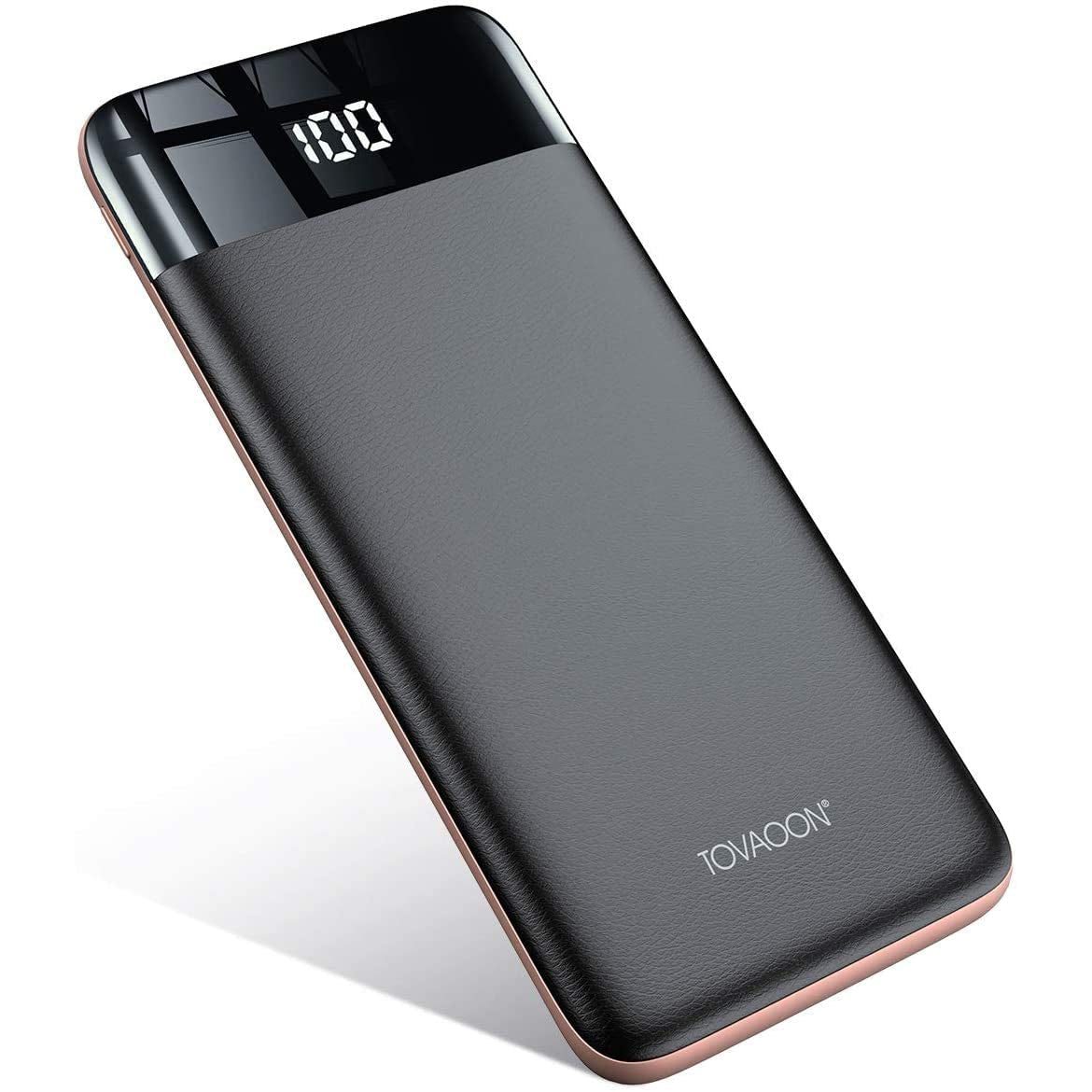 Tovaoon Portable Phone Charger, 10000mAh Power Bank with Full screen LED display
