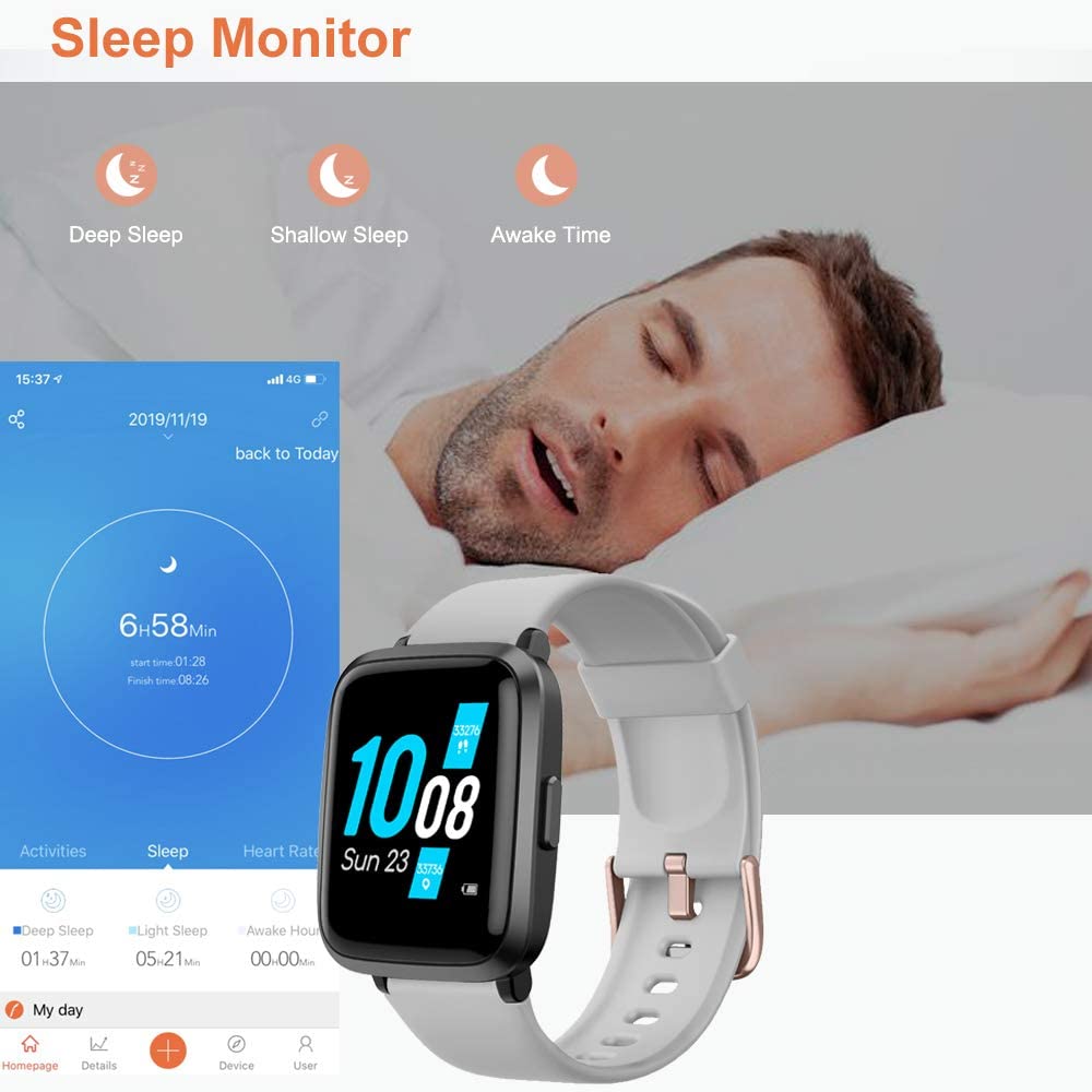 Yamay Smart Watch, Fitness Tracker, Heart Rate Monitor, Waterproof