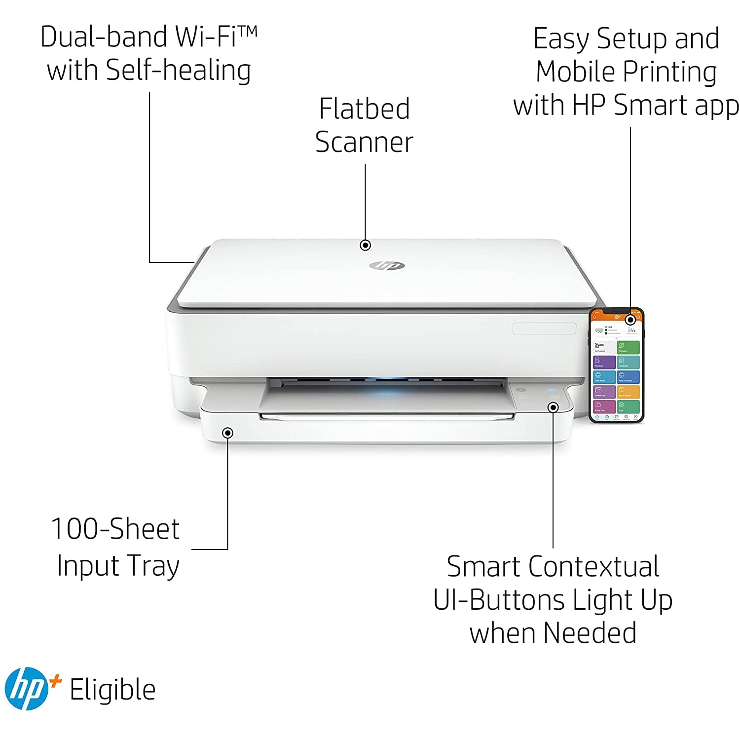 HP Envy 6030e All in One Colour Printer - White