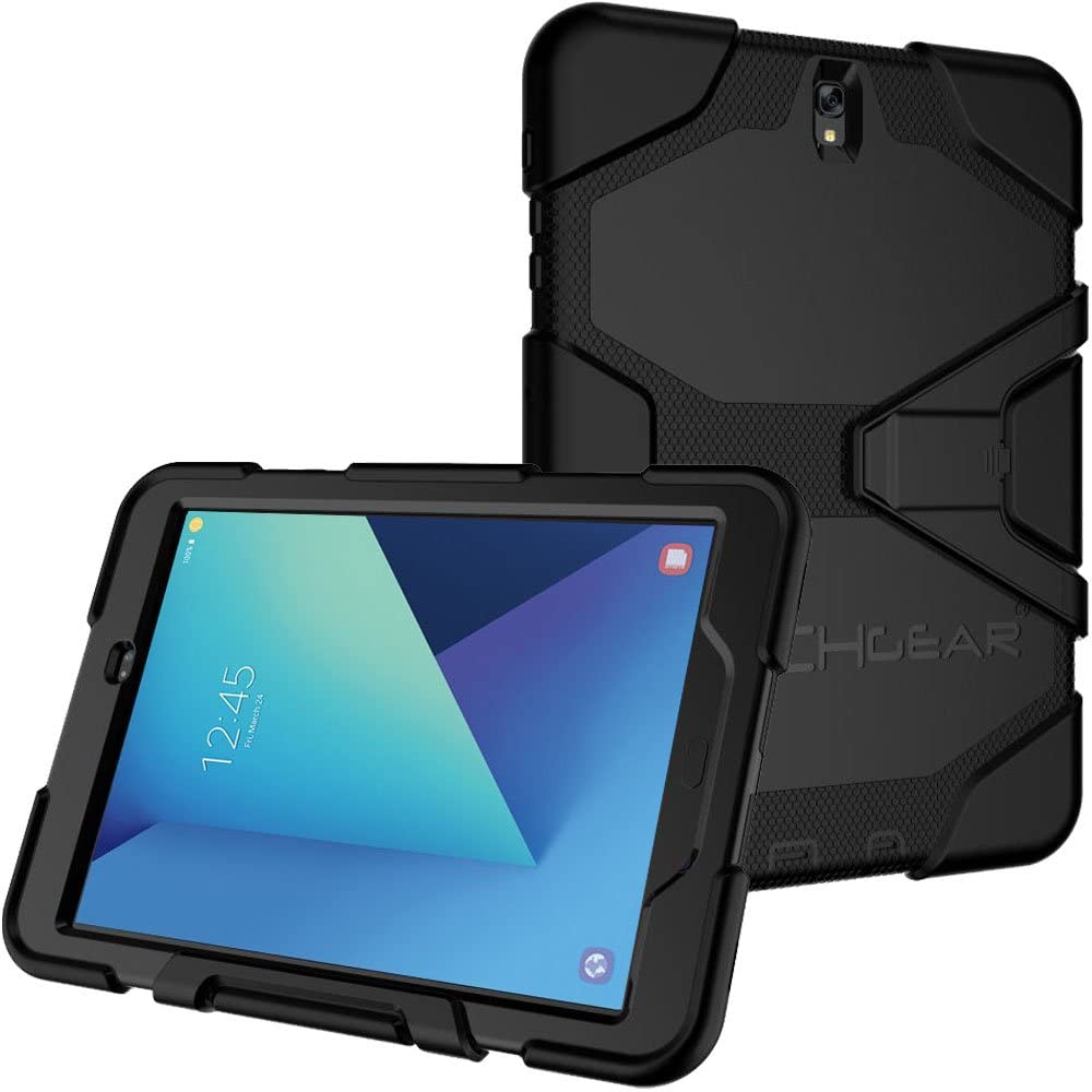 Techgear G-Shock Case fits Samsung Galaxy Tab S3 9.7", Tough Rugged Heavy Duty Armour Shock Proof Survival Protective Case with Detachable Stand