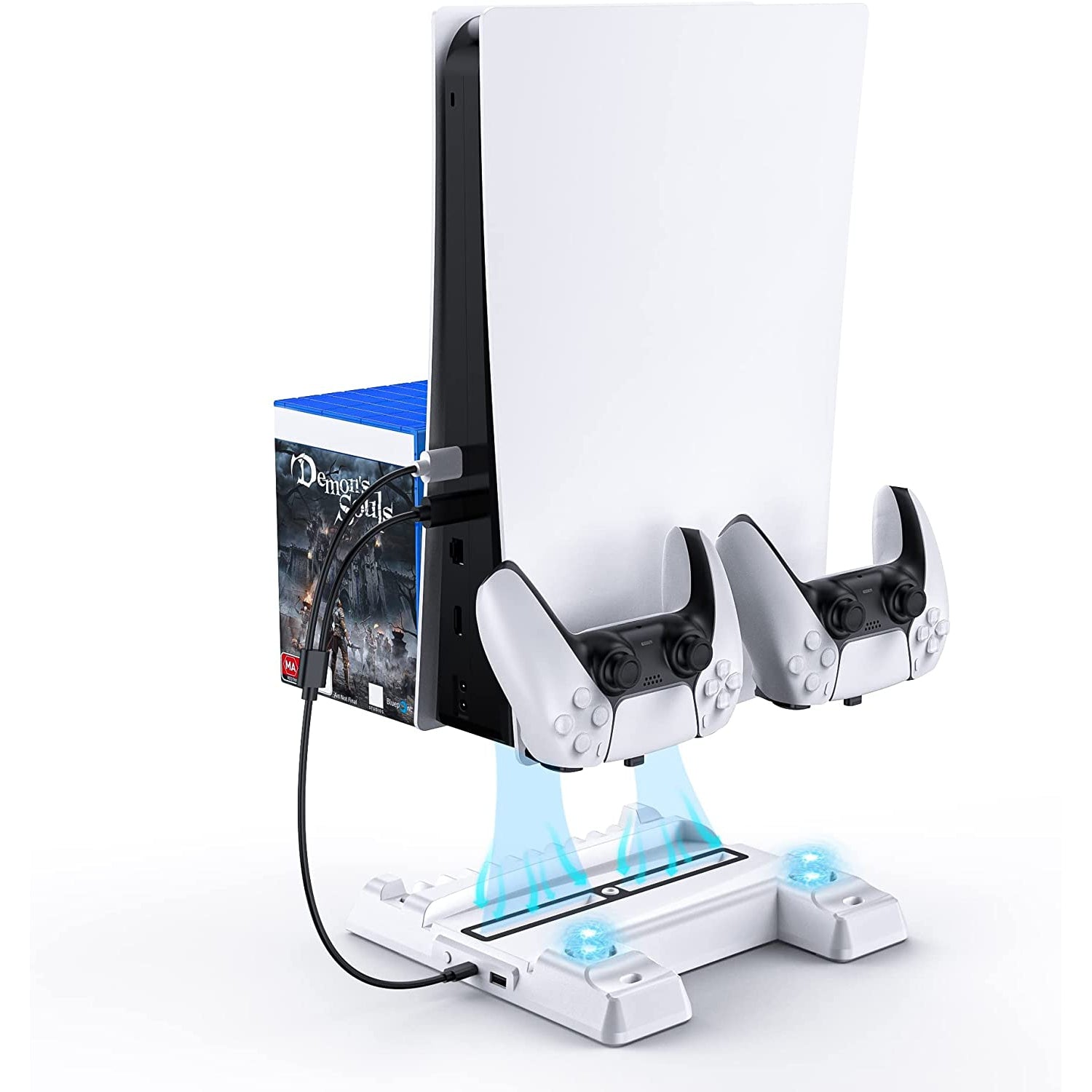 NexiGo Cooling Fans Vertical Stand for PS5 - White