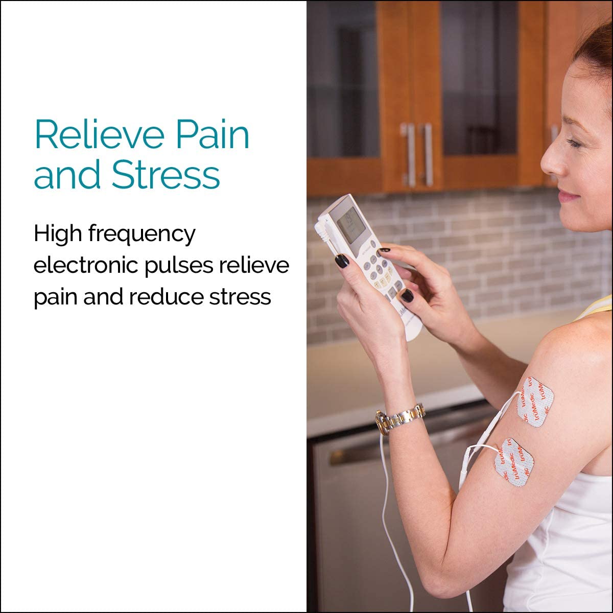 TruMedic TM-1000PRO Deluxe Tens Massager Unit for Pain Relief - White