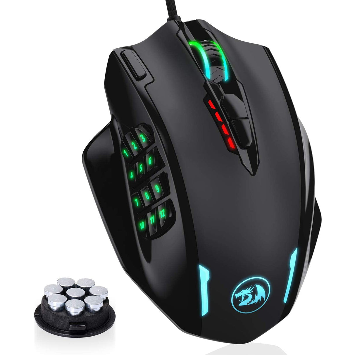 Redragon M908 IMPACT RGB LED MMO Mouse Laser Wired Gaming Mouse with 12,400DPI, High Precision, 18 Programmable Mouse Buttons