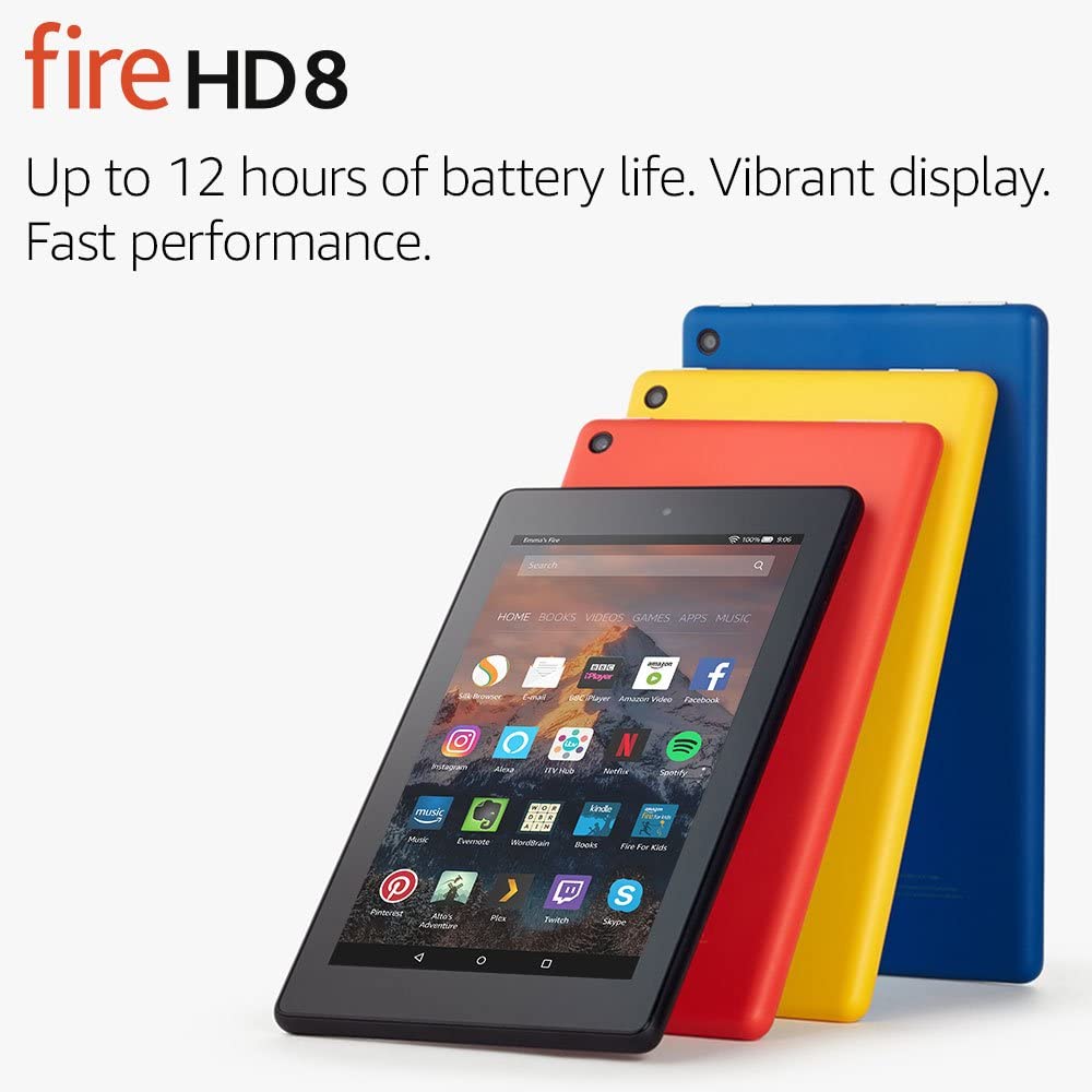 Amazon Fire HD 8 Tablet with Alexa, 8" HD Display, 16 GB, Blue