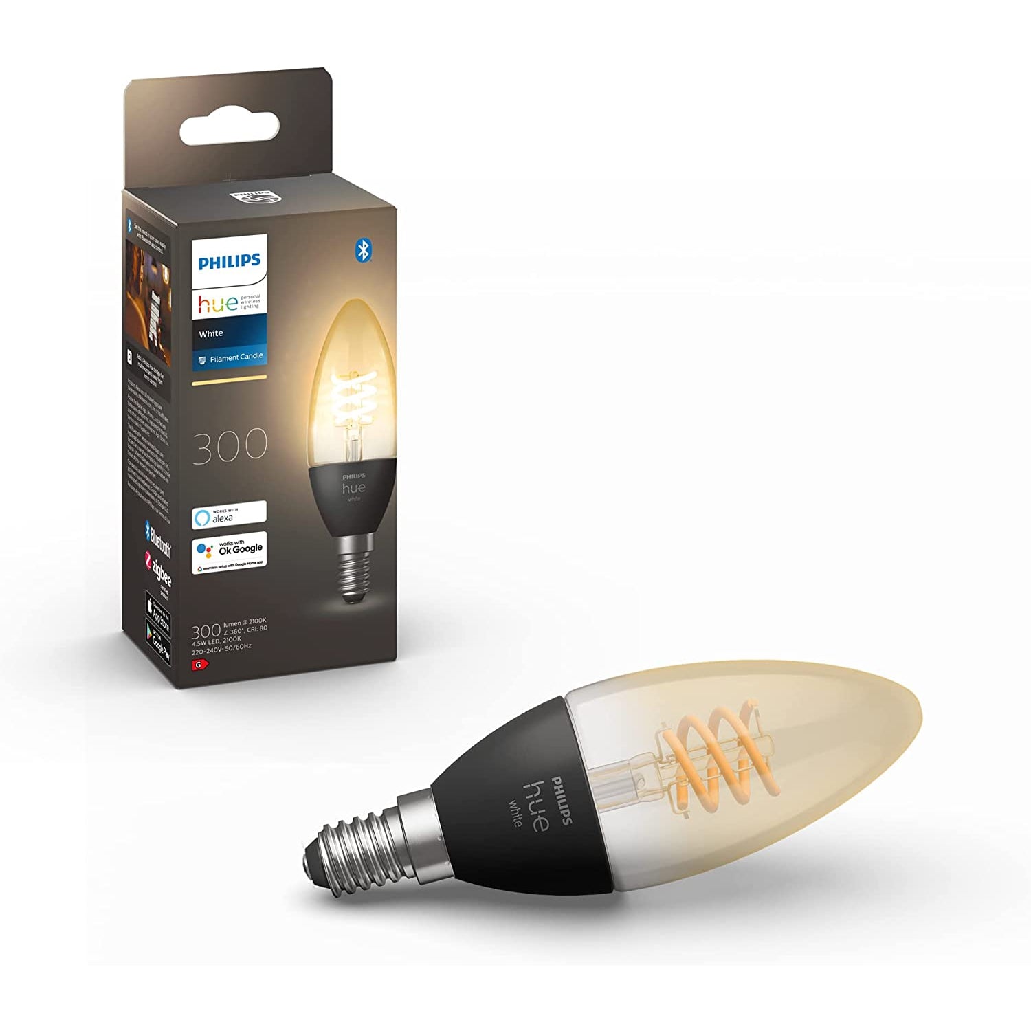 Philips Hue White Filament Single LED Bulb E14 Small Edison Screw