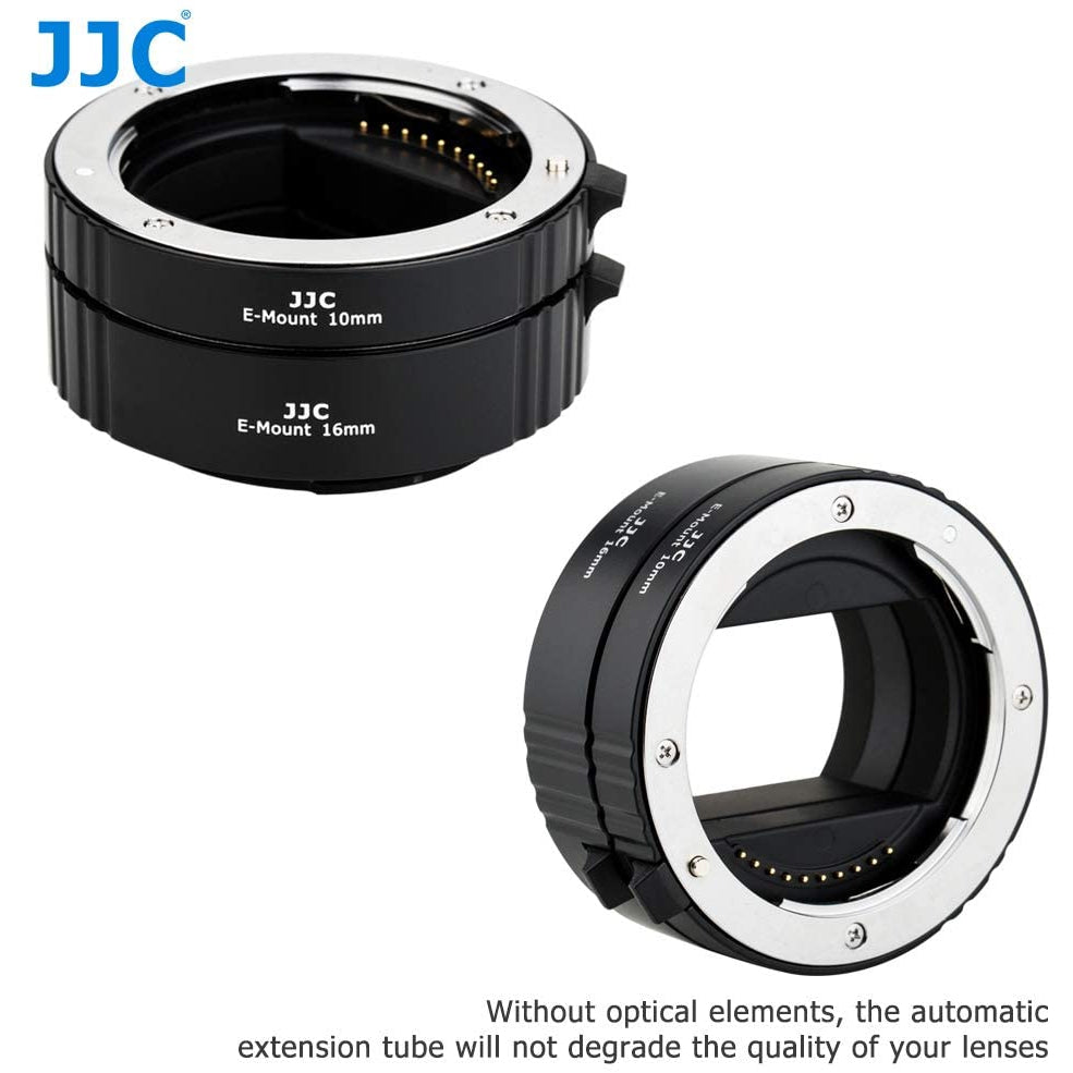 JJC Auto Focus (AF) Extension Tube with TTL Exposure for Close-up Image Photography for Sony E Mount Mirrorless Camera (10mm/16mm Set)