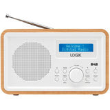 Logik LHDR15 Portable DAB/FM Clock Radio - Light Wood & White - Refurbished Excellent