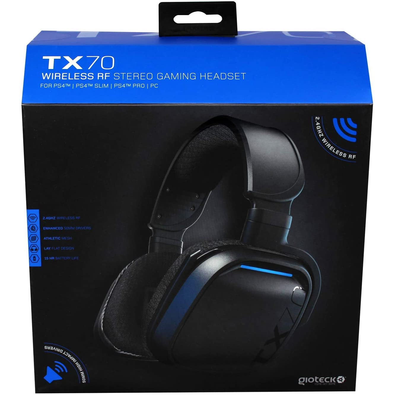 Gioteck TX70 Bluetooth RF Stereo Gaming Headset for PS4/PC - Pristine