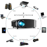 GooDee 6800L HD Video Projector, Black