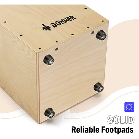Donner DCD-1 Cajon Drum Box Full Size Wooden Cajon Drum Kit Birch Wood