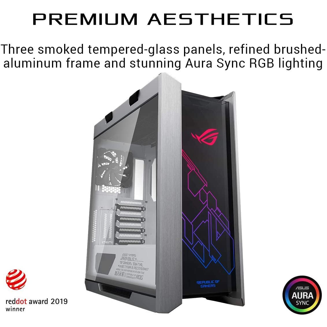 Asus Rog Strix Helios GX601 White Edition RGB Mid-Tower Computer Case for ATX/EATX Motherboards with tempered glass