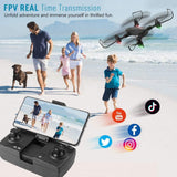 Geekera 1080P HD FPV RC Foldable Drone for Adult with Live Video, Altitude Hold, Black