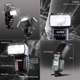 GODOX TT600 Flash Speedlight GN60 2.4G Wireless Camera Speedlite for Canon Nikon Pentax Fujifilm Olympus Camera - Black