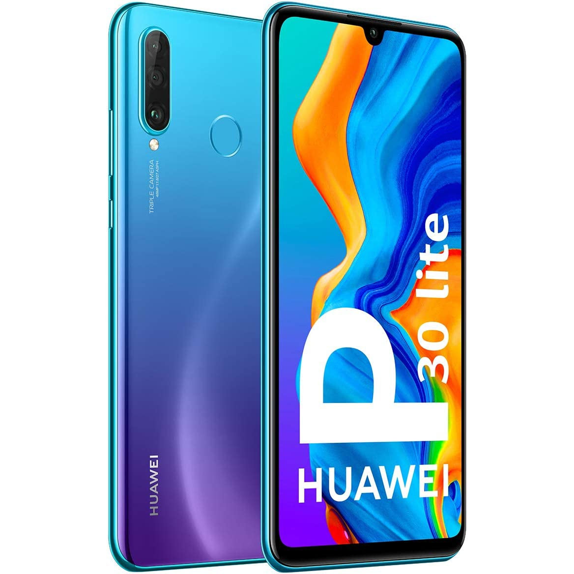 Huawei P30 Lite 6.15" Unlocked Smartphone 4GB RAM, 128GB, Peacock Blue - New