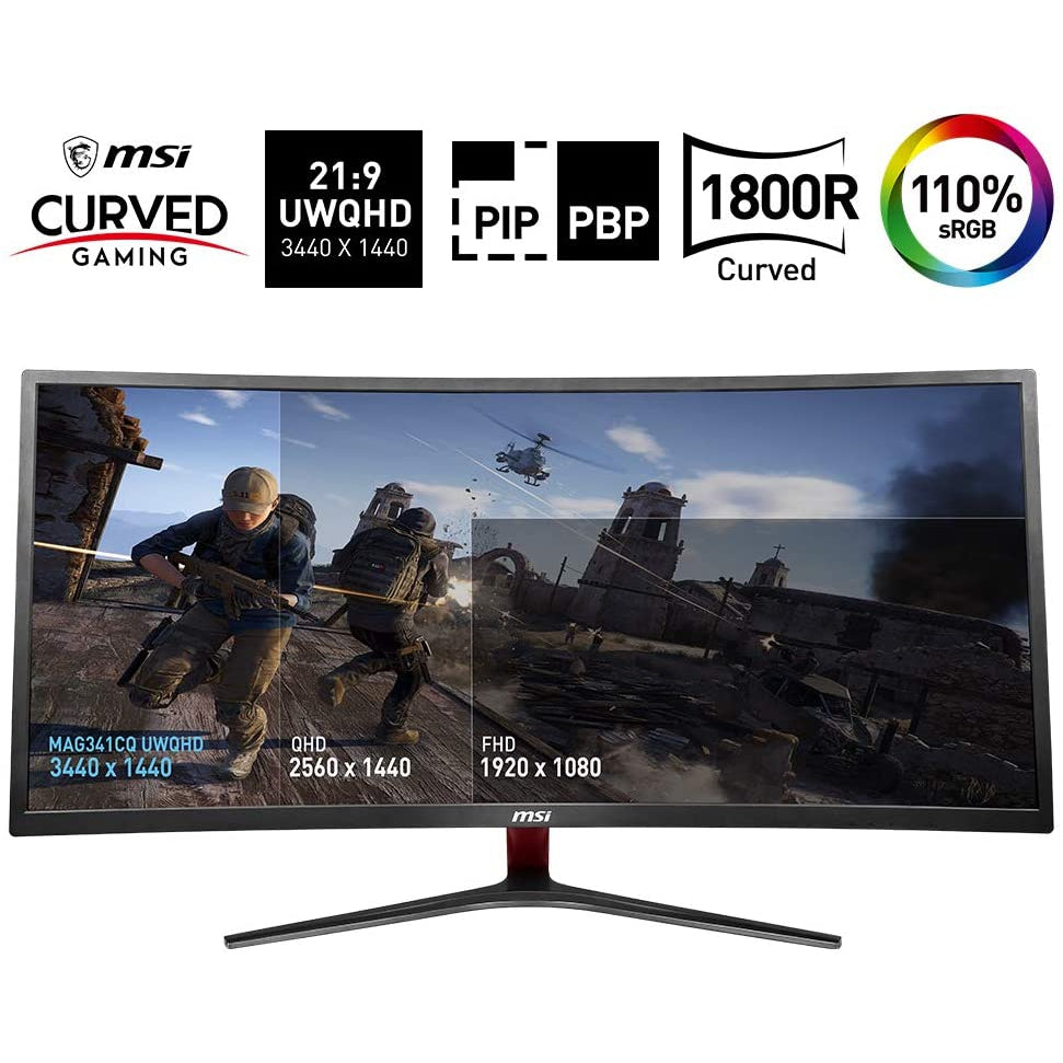 MSI Optix MAG341CQ Curved Gaming Monitor 34 Inch, UWQHD, VA, 100 Hz, 3440 x 1440
