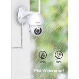 Mibao WiFi Home Security Camera with Pan/Tilt 360° View, IP66 Waterproof, Night Vision, Motion Detection, 2-Way Audio