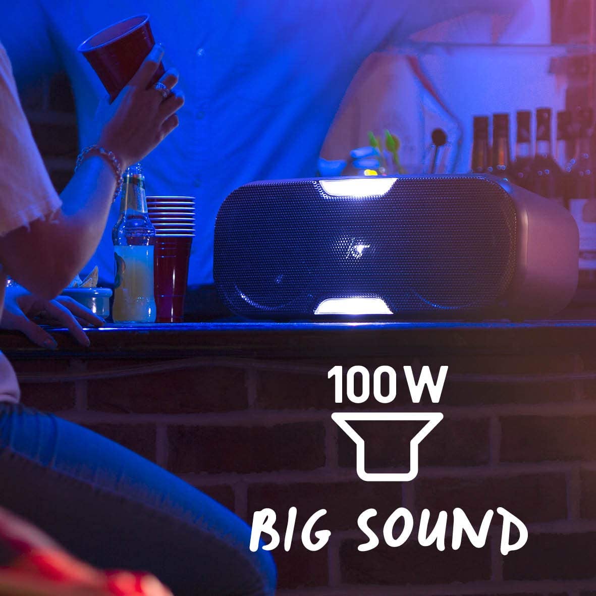 KitSound Slam XL Large Bluetooth Party Stereo Speaker - Refurbished Good