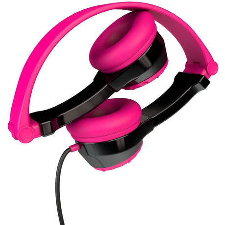 JLab JBuddies Folding Headphones for Kids, Kid Safe with Volume Limiter, Noise Isolation - Pink - Grade A