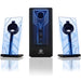 GOgroove BassPULSE 2.1 LED Satellite Stereo PC Computer Gaming Speakers with Glow Lights, Bass Controls