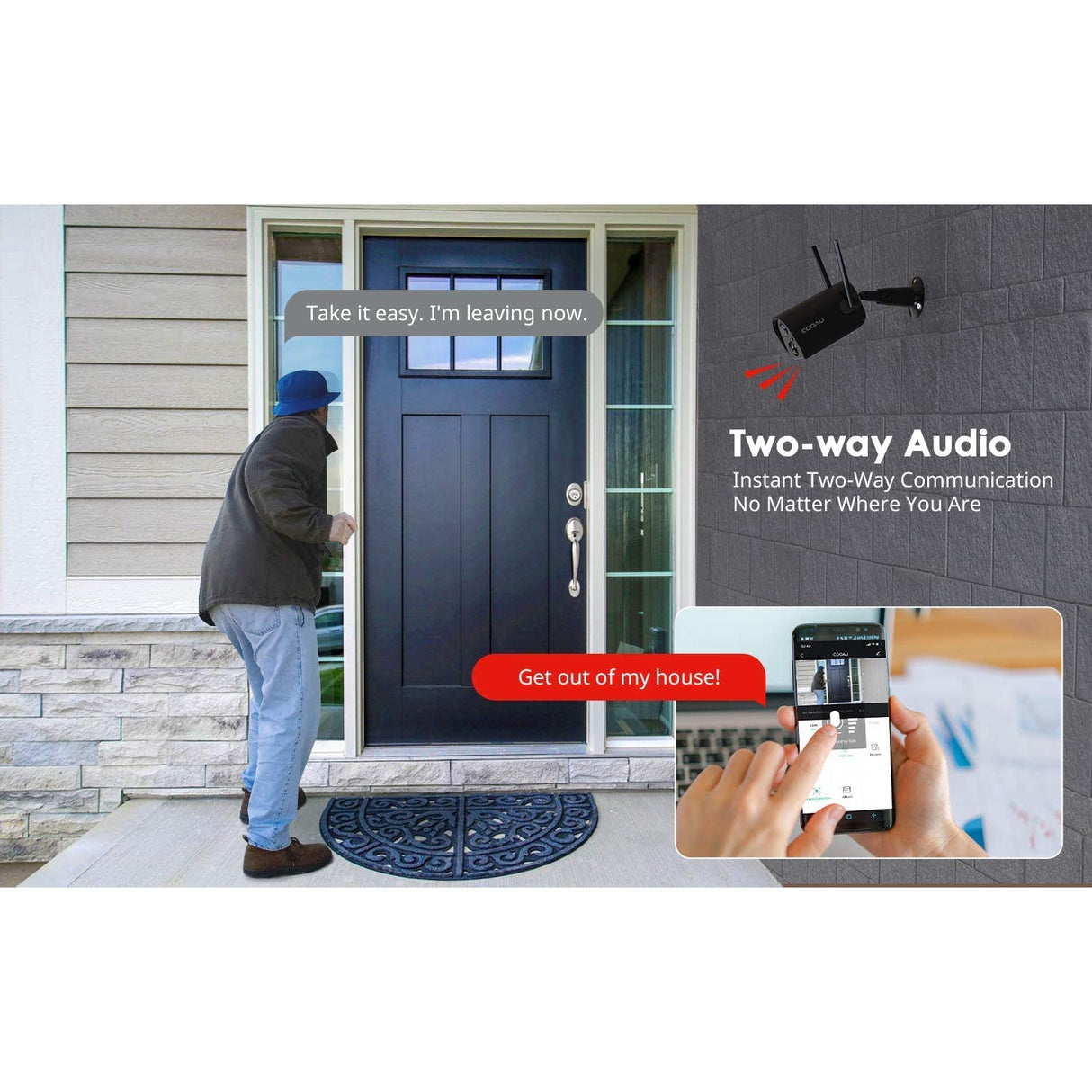 Kamtron ZS-GX6S Security CCTV IP Battery Powered Wireless Camera Indoor Outdoor - Black