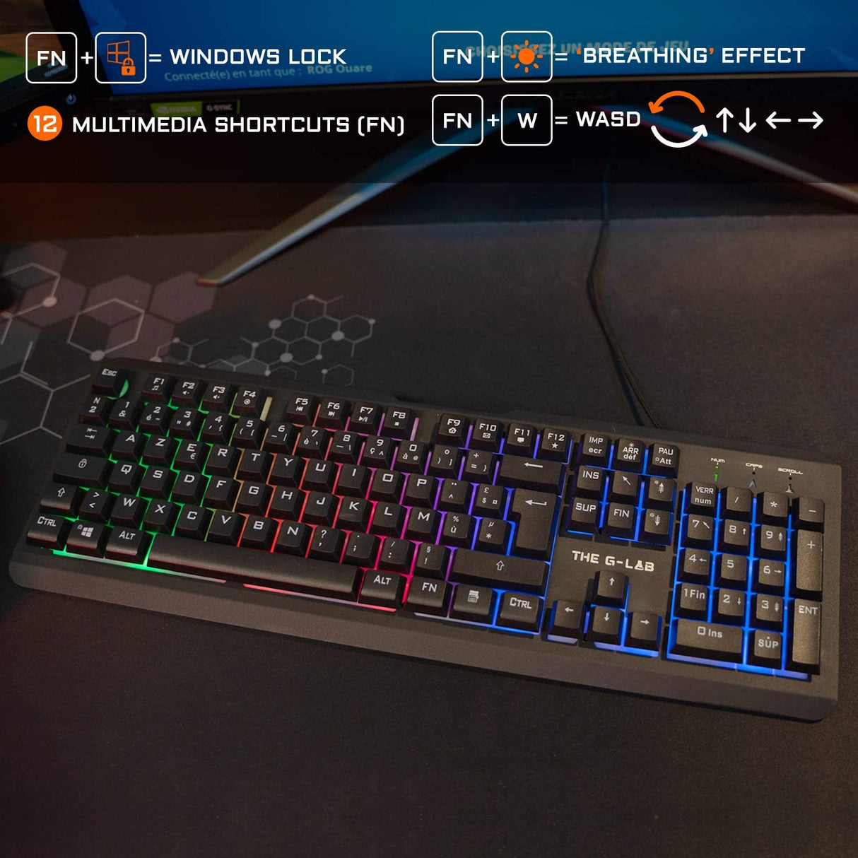 THE G-LAB Combo Selenium - 4-in-1 - Keyboard, Gaming Mouse, Headset, Mouse Pad - Excellent