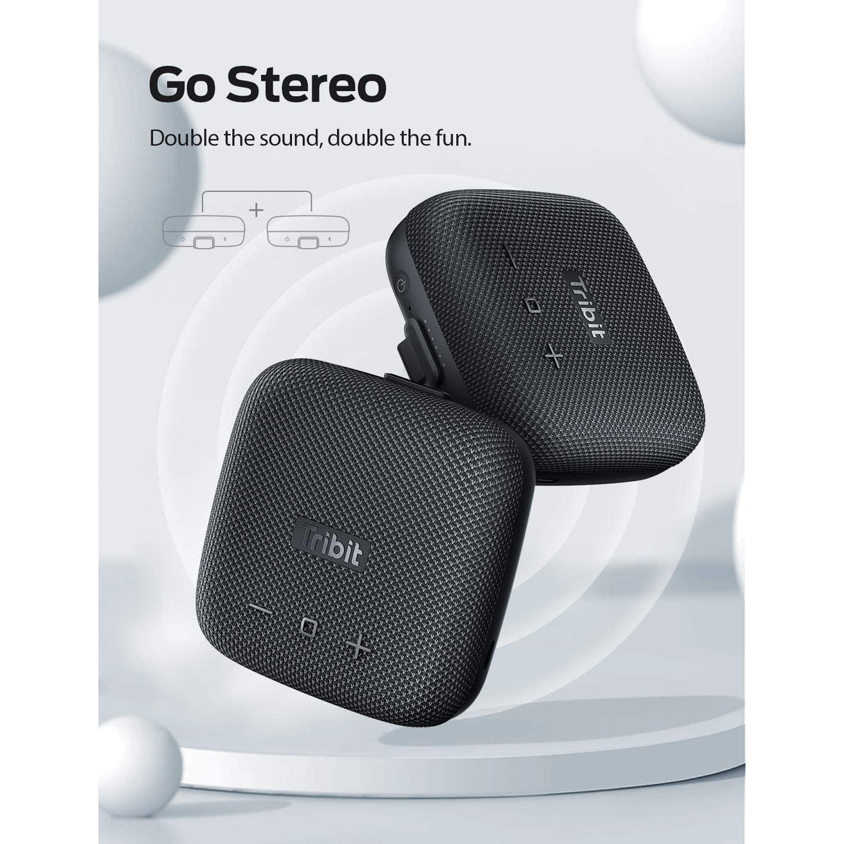 Tribit StormBox Micro Shower Speakers with Powerful Loud Sound, IP67 Waterproof & Dustproof Outdoor Biking Speaker,Built-in XBass(Black)