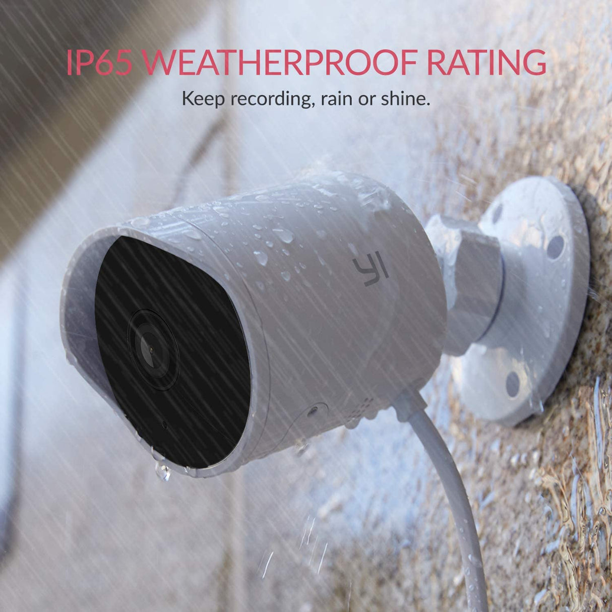 YI Outdoor Camera 1080p, Security Camera IP65 Waterproof, IP Camera With Wifi - White