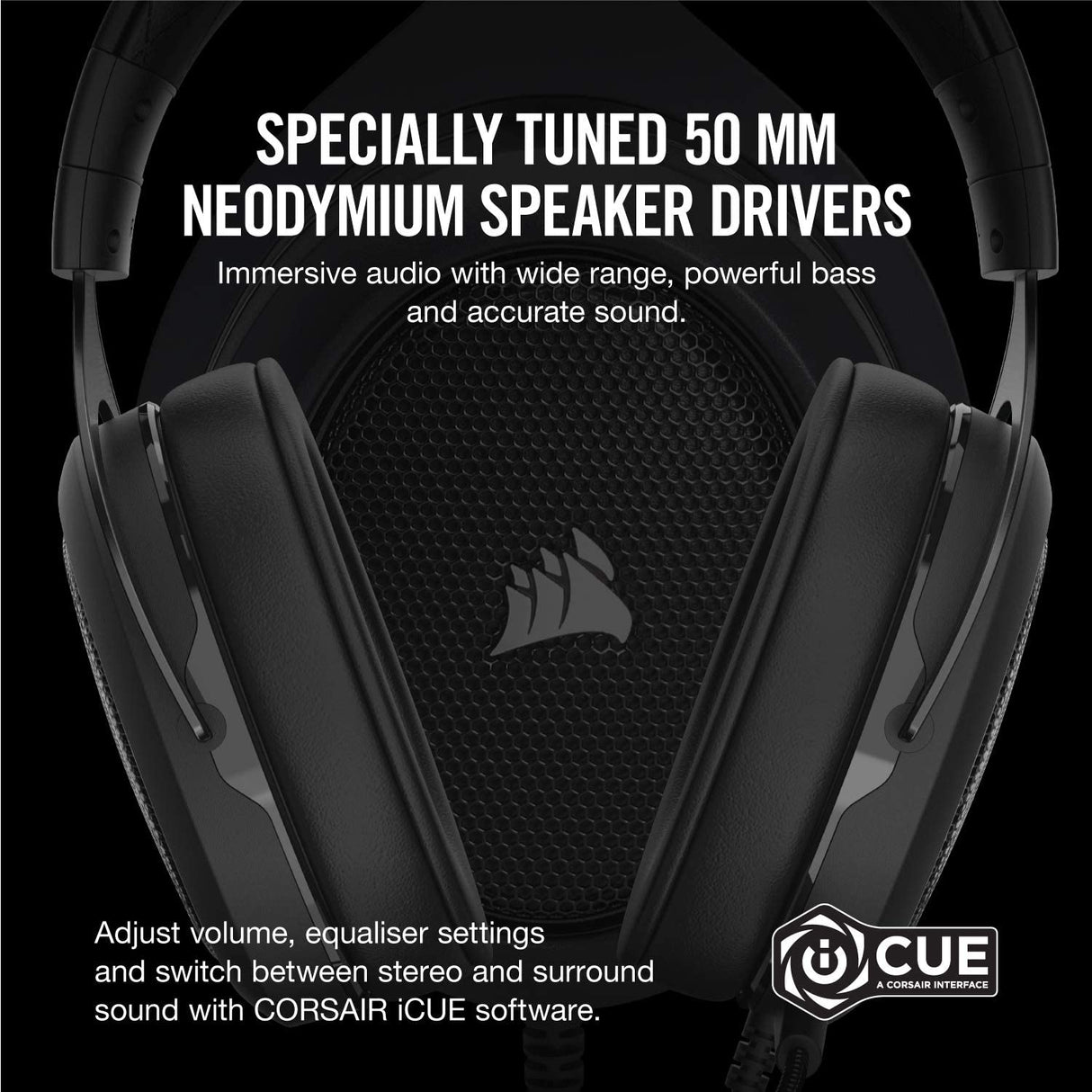 Corsair HS60 Multiplatform Surround Stereo Gaming Headset - Black
