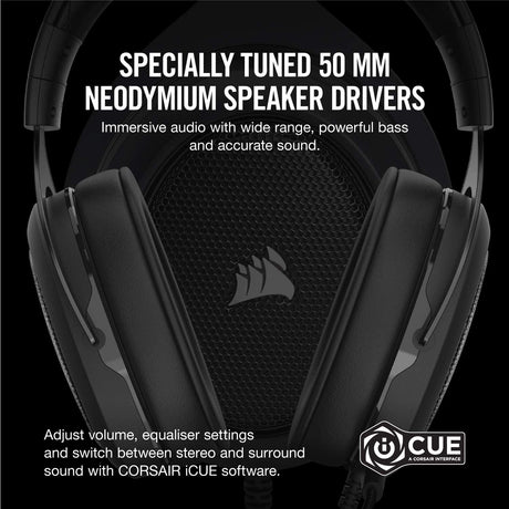 Corsair HS60 Multiplatform Surround Stereo Gaming Headset - Black