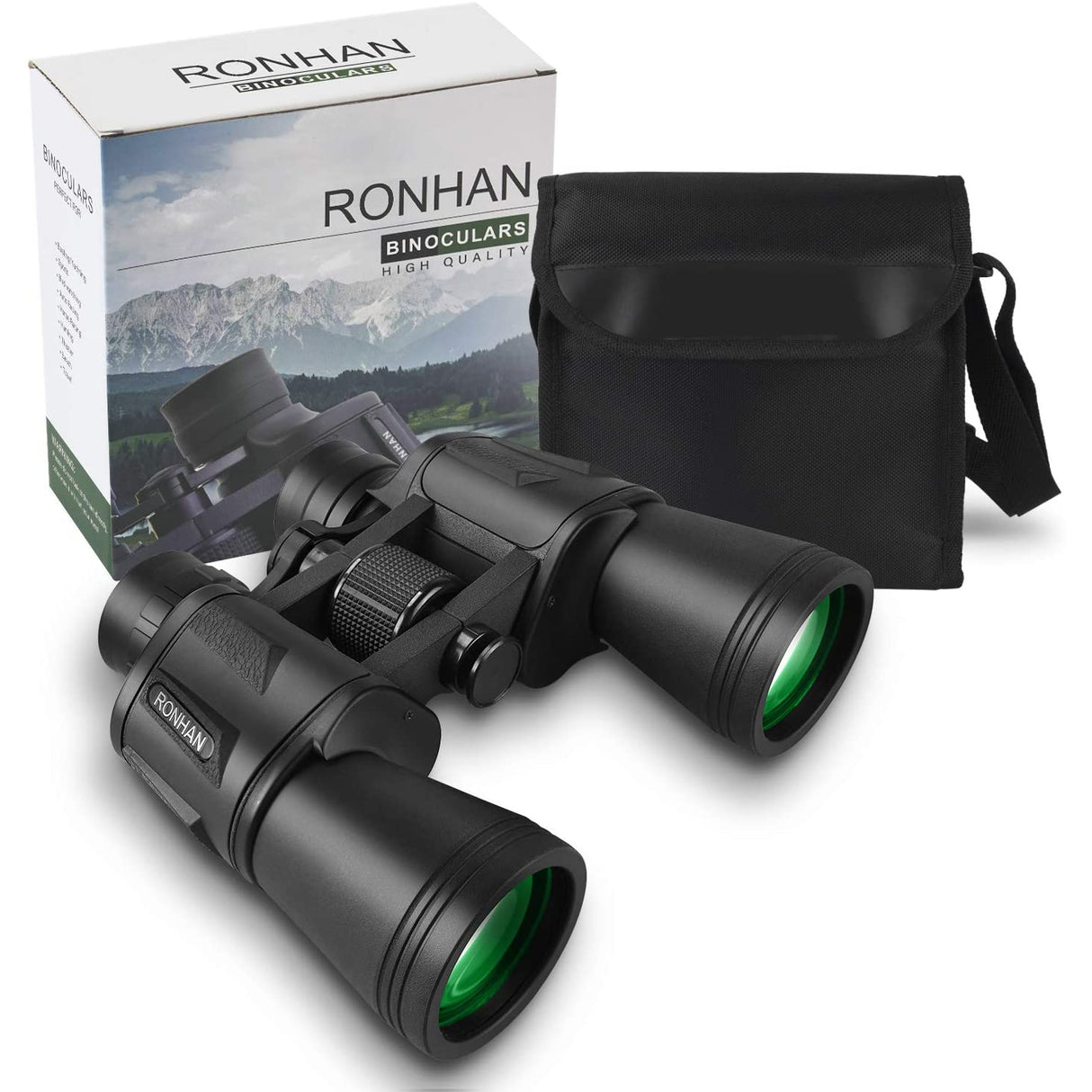 Ronhan 20x50 High Power Binoculars, BAK4, Large Eyepiece, Portable and Waterproof Binoculars Telescope with Multilayer-coated Lenses