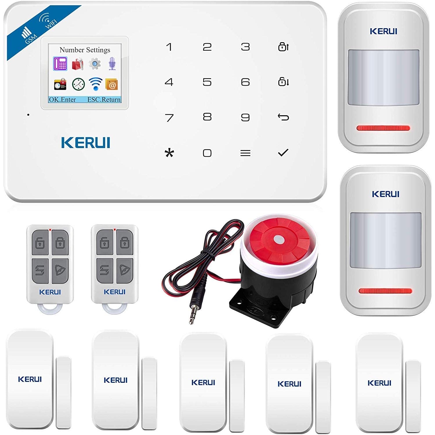 Kerui W18 Only 2.4G WIFI+GSM Wireless Smart Burglar Security Alarm System DIY Kit
