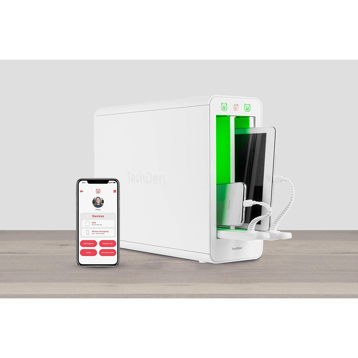 TechDen The Den, Smart Phone and Tablet Charging & Storage Device - White