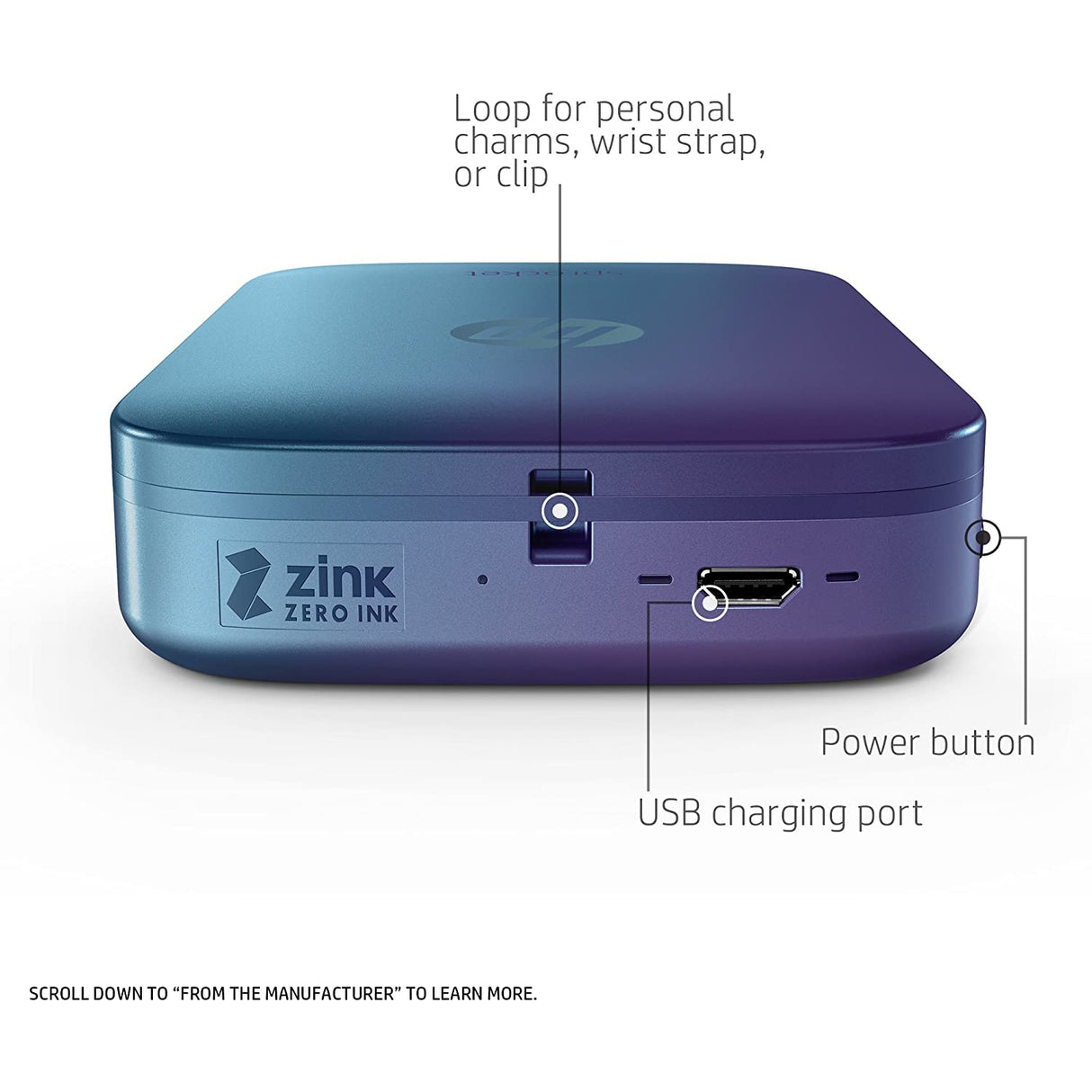 HP Sprocket 200 Photo Printer - Blue